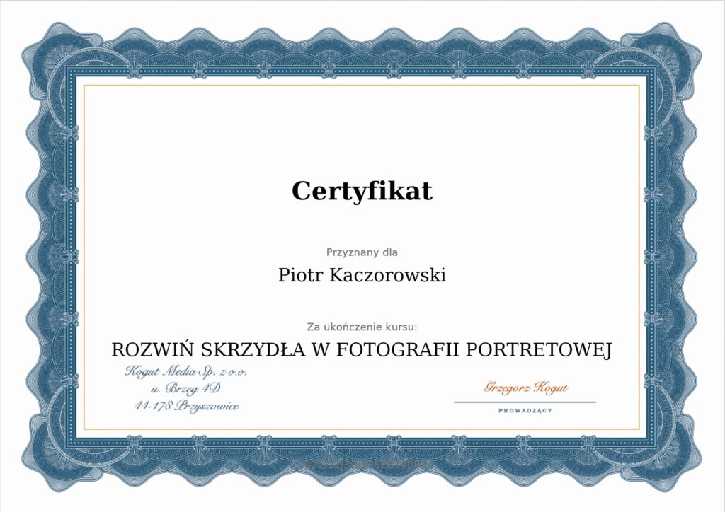 Fotograf portretowy Piotr Kaczorowski,Gdańsk